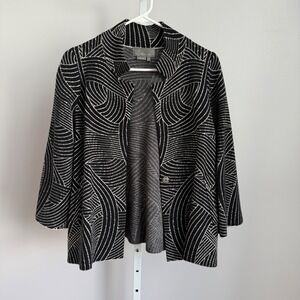 by Anthropologie Black White Pattern Knit‎ Cardigan Jacket Size S